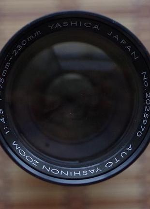 Объектив yashica yashinon 4.5 75-230 mm m42 с крышками и кофром