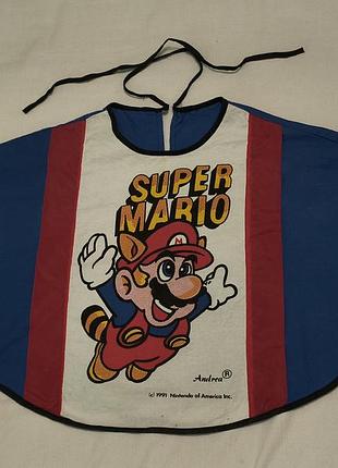 Vintage nintendo 1991 р. super mario - вінтажний перукарський пеньюар - накидка для стрижки - 55 х65 см