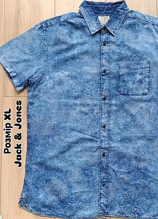 Мужская рубашка на короткий рукав фирмы jack &amp; jones