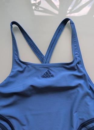 Спортивный синий слитный купальник adidas eu 42