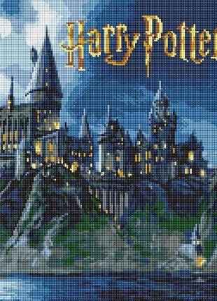 Алмазная мозаика вышивка на подрамнике 5d harry potter: хогвартс ночью 40х50 см amo20364