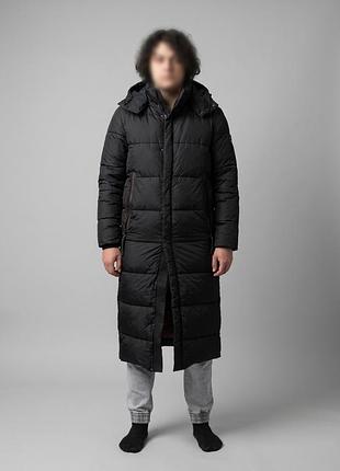 Длинный пуховик braggart collection, размер m, черный.