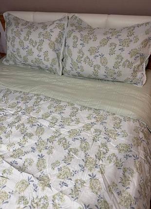 Комплект постільної білизни муслін жатка з літньою ковдрою