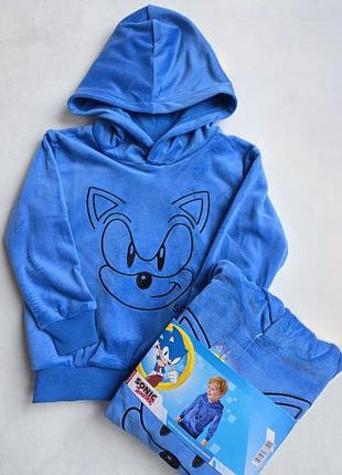 Кофта-худи велюровая с капюшоном sonic 98-104 см для мальчиков