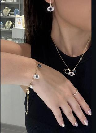 Набір кольє, сережки, браслет simbolic swarovski