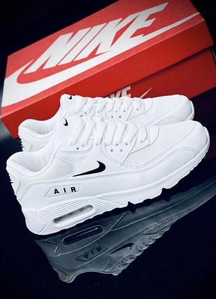 Жіночі літні білі кросівки nike air max 90 all white