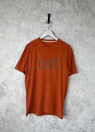 Чоловіча футболка emporio armani original, в помаранчевому кольорі, розмір l/xl
