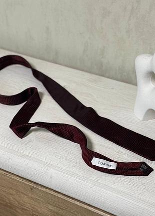 Шовкова краватка calvin klein бордова преміум якості silk tie