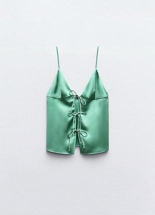 Топ сатиновий zara на завʼязках