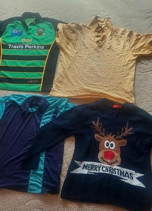 Футболка+2 поло +світер розмір xl/xxl ціна за 4 товара ,що на фото