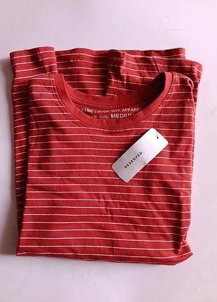 Футболка з у смужку reserved т9230-33x regular fit теракотова р. м