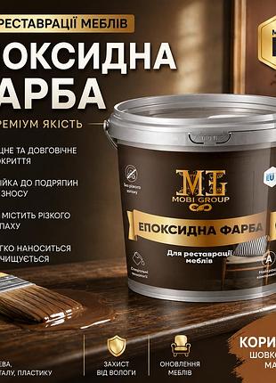 Епоксидна фарба для меблів mg 4.5 кг коричнева ⭐ глянцева фарба для дерева, мдф та кухонних меблів | plastall