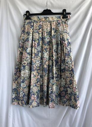 🌸 елегантна вінтажна спідниця міді у квітковий принт від vivien smith (made in england)
