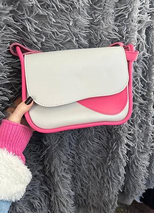 🆕 нова сумочка  💖світло сіра з малиновим