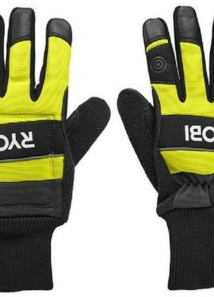 Рукавички для роботи з ланцюговою пилкою ryobi rac258m розмір m чорний із салатовим (5132005710)