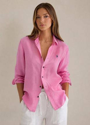 Сорочка з льону polo ralph lauren