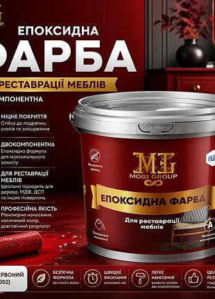 Эпоксидная краска для мебели mg 1 кг красная ⭐ глянцевая краска для кухни, дерева и мдф | plastall