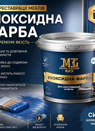 Эпоксидная краска для мебели mg 1 кг синяя ⭐ глянцевая краска для кухни, дерева и мдф | plastall