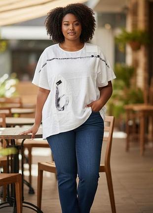 Футболка жіноча біла батал розмір xl,2xl,3xl