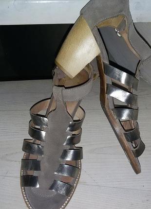 Kupuri-hend made in spain-кожа+замша босоножки р.39 1/2 (26см)