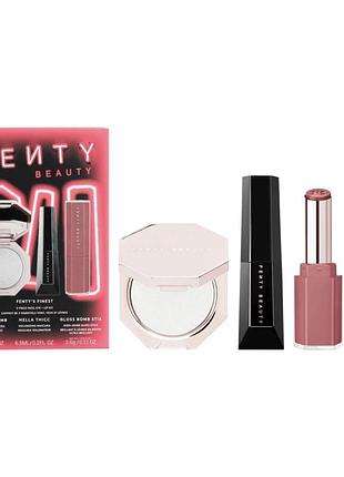 Fenty beauty набір fenty beauty fenty's finest 3-piece face, eye + lip kit хайлайтер туш спаркл помада бальзам блиск