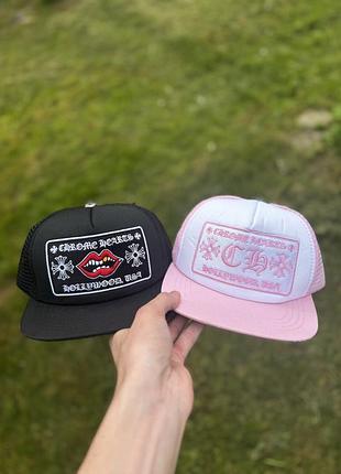 Кепки chrome hearts нові чорні та рожеві
