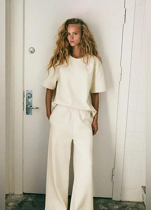 Широкие трикотажные брюки zara - s, m, l