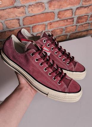 Кожаные кеды конверс converse chuck taylor all star 1970s low top burgundy