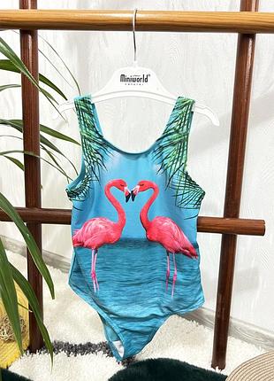 🌴неймовірно гарний купальник з фламінго 🦩від m&co kids на 4-5 років, 104-110 см.