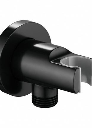 Подключение для душевого шланга с держателем omnires black (8873bl)