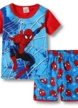 Пижама spider-man детская летняя для мальчика marvel футболка и шорты человек паук домашний комплект 100 см 120