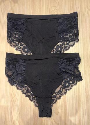 Трусики с гипюром высокая посадка