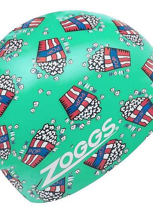 Шапочка взрослая для бассейна zoggs silicone printed зеленый