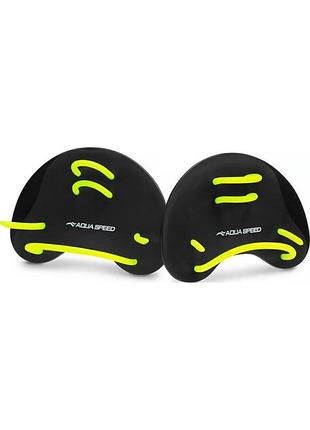 Тренувальні лопатки для плавання aqua speed finger paddles чорний
