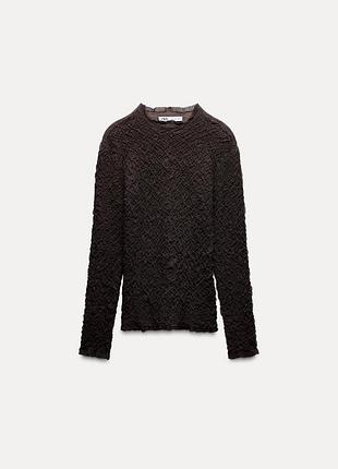 Фактурний шоколадний лонг zara