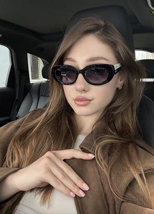Женские брендовые очки black/beige/blue