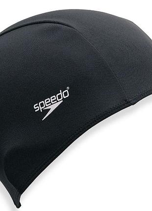 Шапочка взрослая для бассейна speedo polyester cap черный