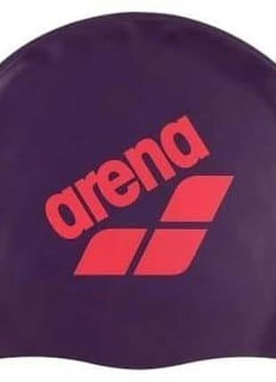 Шапочка для бассейна arena big logo cap фиолетовый уни ofsm фиолетовый