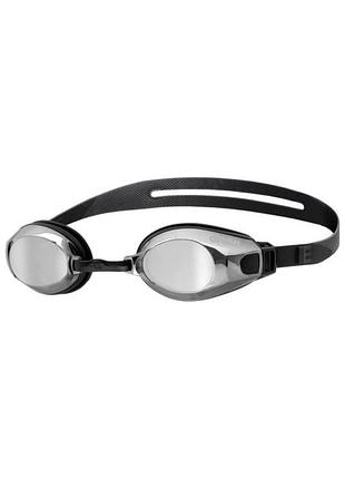 Очки для плавания взрослые arena zoom x-fit mirror серо-черный для бассейна мужские и женские