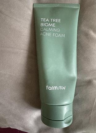 Заспокійлива пінка від акне farmstay tea tree biome