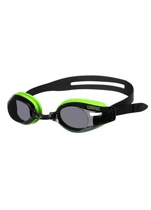 Очки для плавания взрослые arena zoom x-fit зелено-серый для бассейна мужские и женские