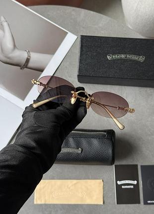 Жіночі окуляри chrome hearts brown/gold