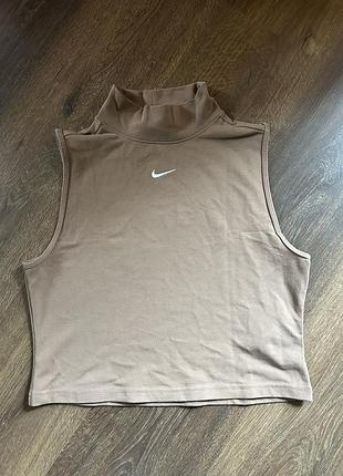Кроп-топ nike оригінал / жіноча майка nike з високим горлом (m)