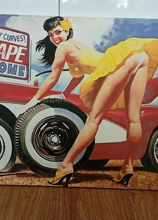 Інтерьерна картина постер в стилі pin-up 80*50 см. карина постер в стиле pin-up