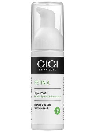 Очищающая пенка 10% глик. кислоты gigi retin a foaming cleanser 10% glycolic 120 мл