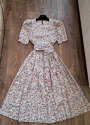 Шикарное винтажное платье laura ashley 80-х оригинал.