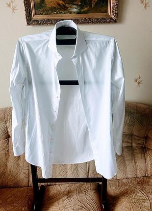 Преміальна біла сорочка suitsupply з єгипетської бавовни (egyptian cotton) | tailored fit | розмір 40 (m-l)