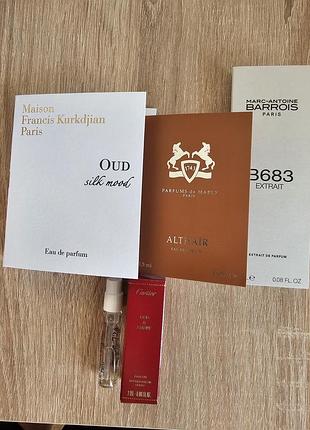 Набор пробников parfums de marly, cartier, mfk