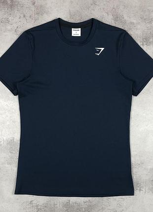 Спортивна футболка чоловіча gymshark темно-синя