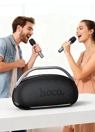 Потужна бездротова караоке-колонка hoco ht2 melody black + 2 бездротові мікрофони!